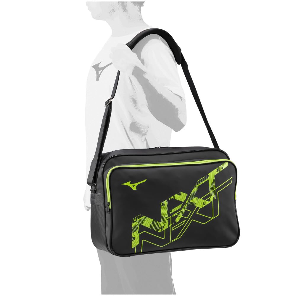 Shoulder Bag Rucksack Backpack for School Travel Excursion Club Activities Sports 33JSC002 Black X Lime L45 X W16 X H32 [Mizuno] N-XT