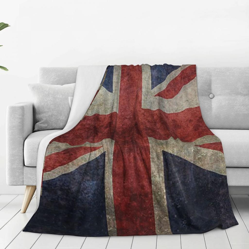 Vintage UK British Flag Sherpa Blanket Soft Warm Flannel Throw Blanket Bedding for Bed Living room Picnic Travel Home Couch