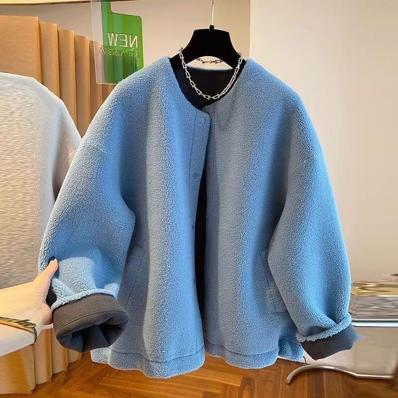 Women's 2025 Stylish Loose Lambswool Fleece Coat