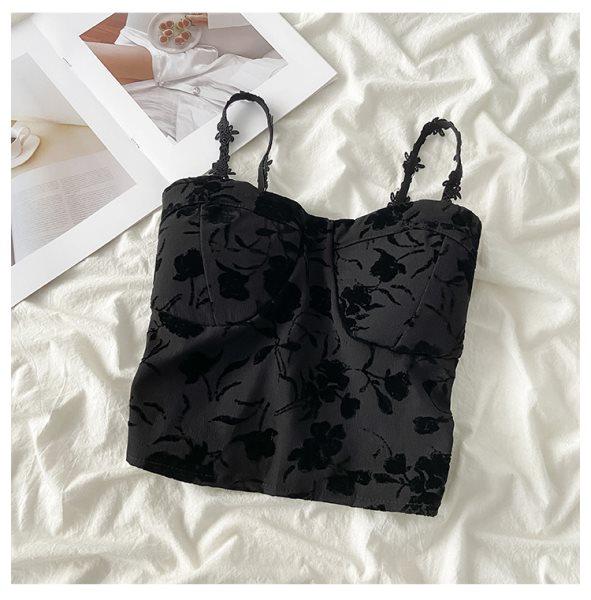 

Women s Camisole Sweet Slim with Chest Pad Flower Print Sling Female Tank Tops