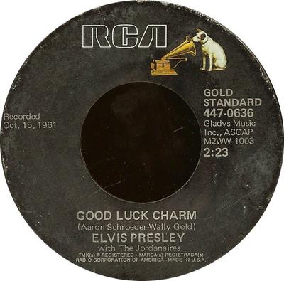7inch Record ELVIS PRESLEY THE JORDANAIRES  Good Luck Charm  Anything Thats P 4470636 RCA 1977 US Rock Used