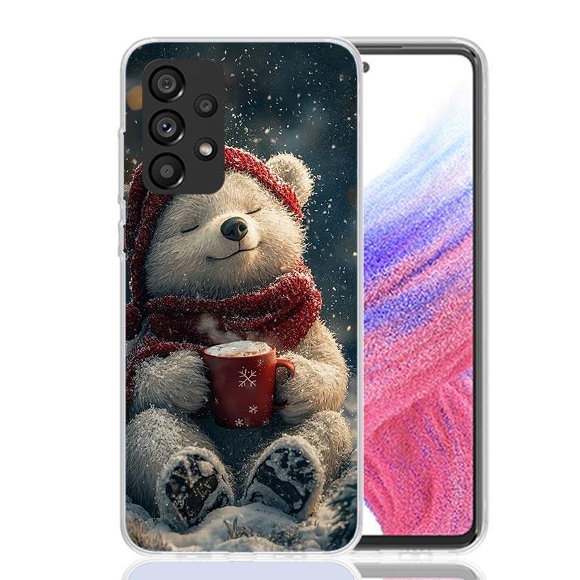 Animal Brown Cute Bear Phone Case for Samsung Galaxy A17 A16 A15 A14 A13 A57 A56 A55 A54 A53 A37 A36 A35 A34 A33 A26 A25 A24 A23
