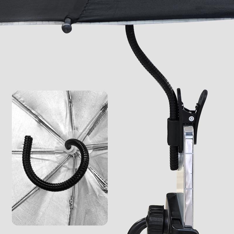 1Pc Metal Hose Can Bending Cell Phone Umbrella Holder With Clip For Sun Shade Cell Phone Sun Protection Shelter From Rain