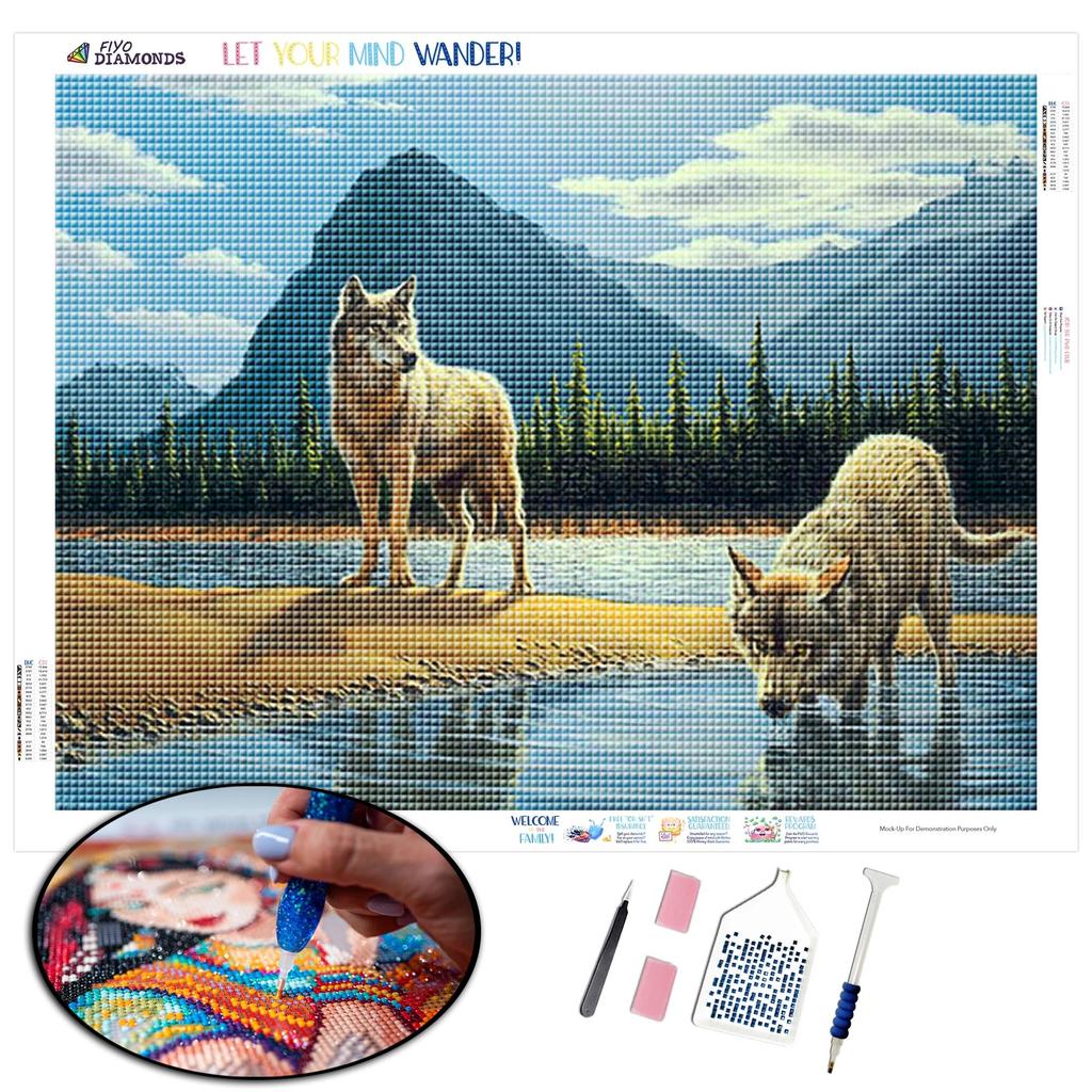Diamond Embroidery Wild Wolf Cross Stitch Full Square Round Diamond Painting Animal Mosaic Needlework Home Decoration