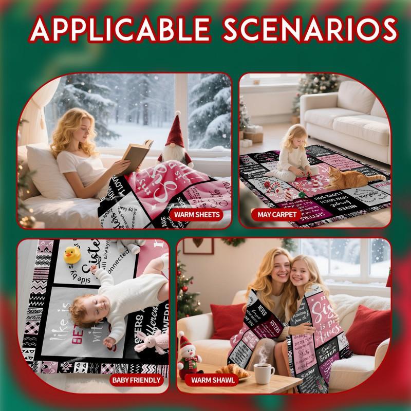 Soft Fleece Blanket With Customizable Gift Text Print Sofa Nap Or Air Conditioning Use
