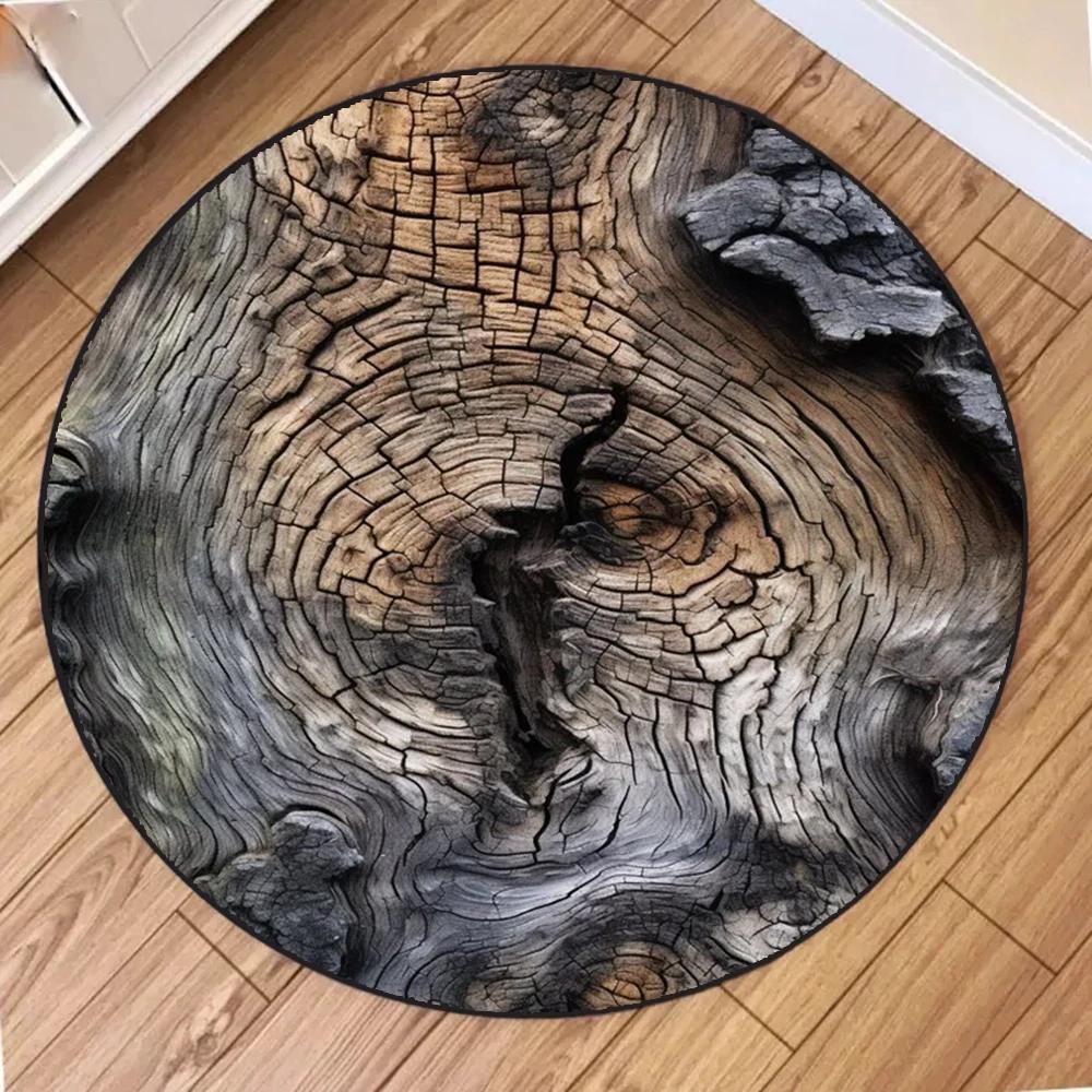 

Washable Round Carpet Simulated Moss Suitable for Bedroom Brown Bathroom Mat Indoor Floor for Living Room Coffee Table Kitchen Diameter 60cm