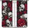 Vintage Skull Curtains Rose Flowers Wildflowers Halloween Theme Scary Curtain Bedroom Living Room Home With Rod Pocket Polyester Ideal For Sitting
