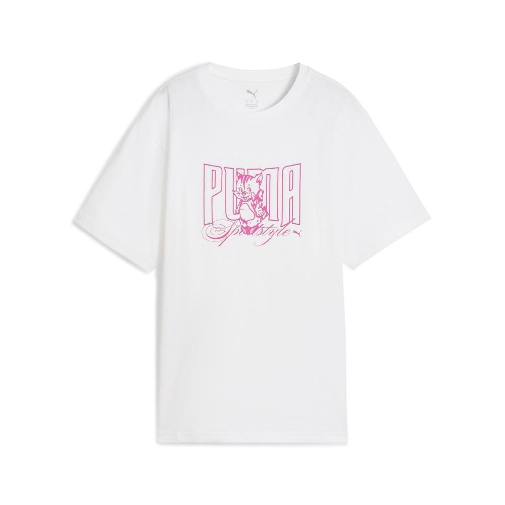 Женская футболка Puma W Graphic Kitten Relaxed Tee 634132 02Wh M