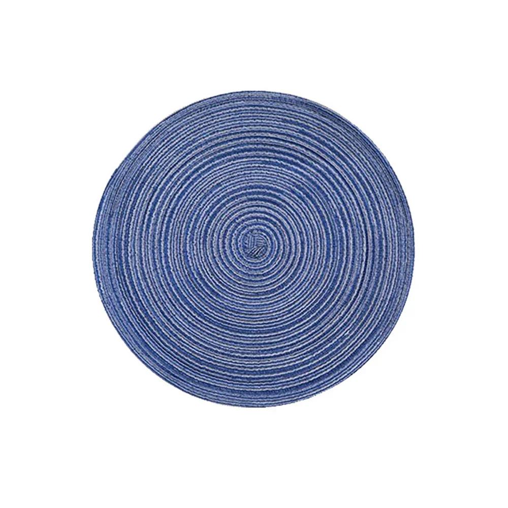 Kitchen Round Table Mat Woven Ramie Placemats Anti Slip Dining Table Mats Non-Slip Tableware Bowl Pads Drink Cup Coasters