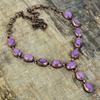 Purpurite Necklace Electroformed Copper Adjustable Chain Necklace Handmade Jewelry Gemstone Necklace Electroformed Jewelry Engagement Gifts