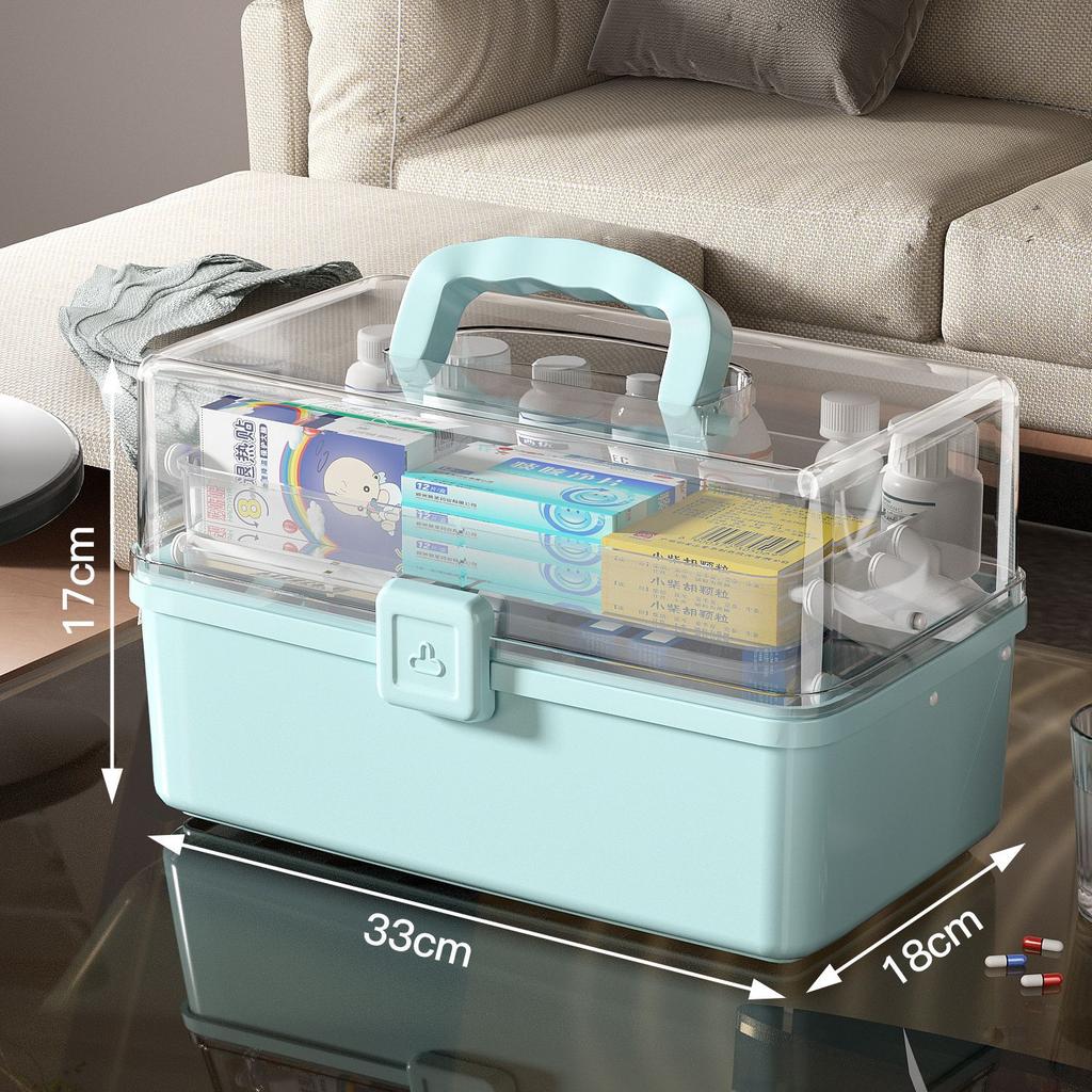 NEW Large Household Storage Box with Handle Medicine Box Moisture-proof Dustproof Grocery Multilayer Storage Box Home Storage