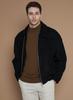Comspace1980 [Xl~4Xl] Wool Blend Collar Blouson Jacket_Black