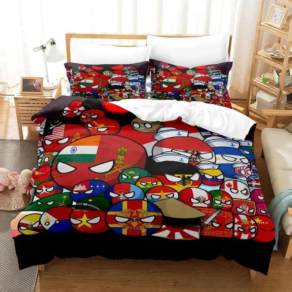 New Countryball Polandballs Bedding Set Single Twin Full Queen King Size Bed Set Aldult Kid Bedroom Duvet Cover Sets 3D Anime