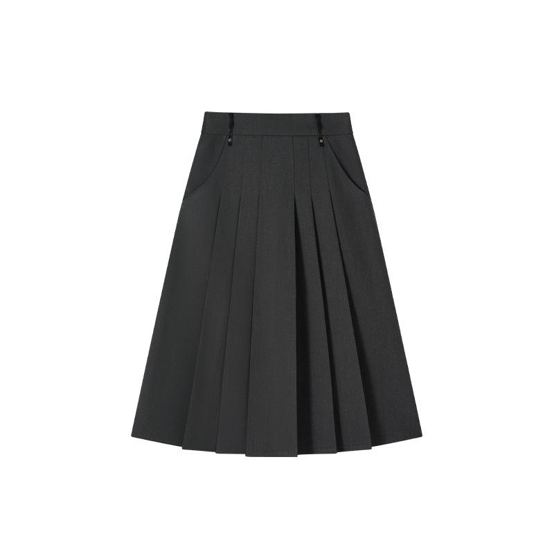 

Xiao Li Plus Size Korean Style Pleated Skirt - Spring Hip-Covering, Slimming, Loose Fit for Women XL for 65-75 kg
