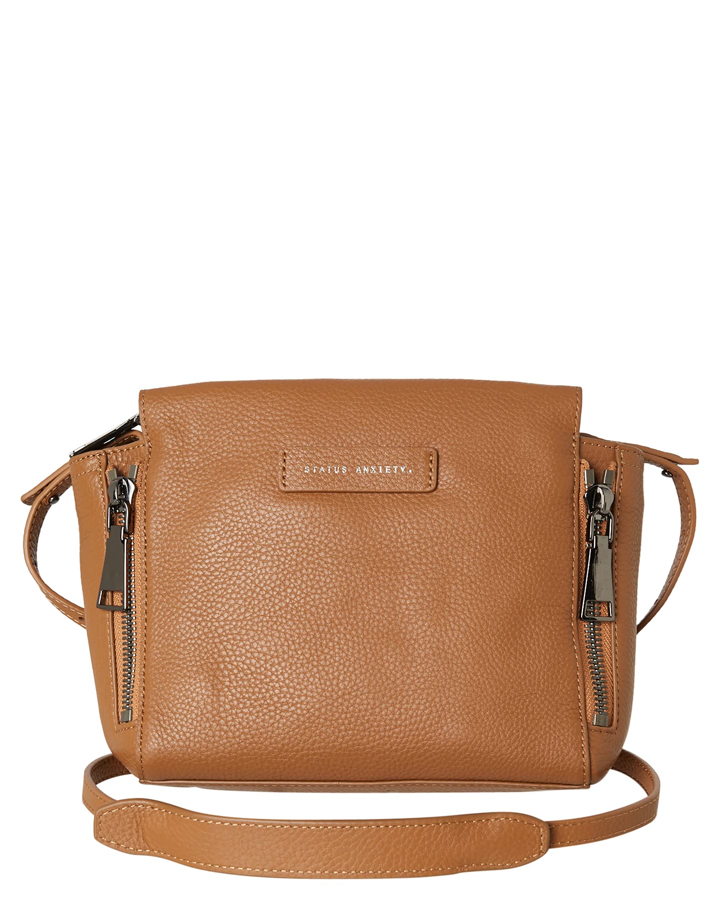 Arkadia Japan Status Anxiety THE ASCENDANTS Schouder Crossbody Leren Tas met Gemaakt van Koreaans Rundleer Tan Pebble Dames Tas, Tas, Riem, Leer,