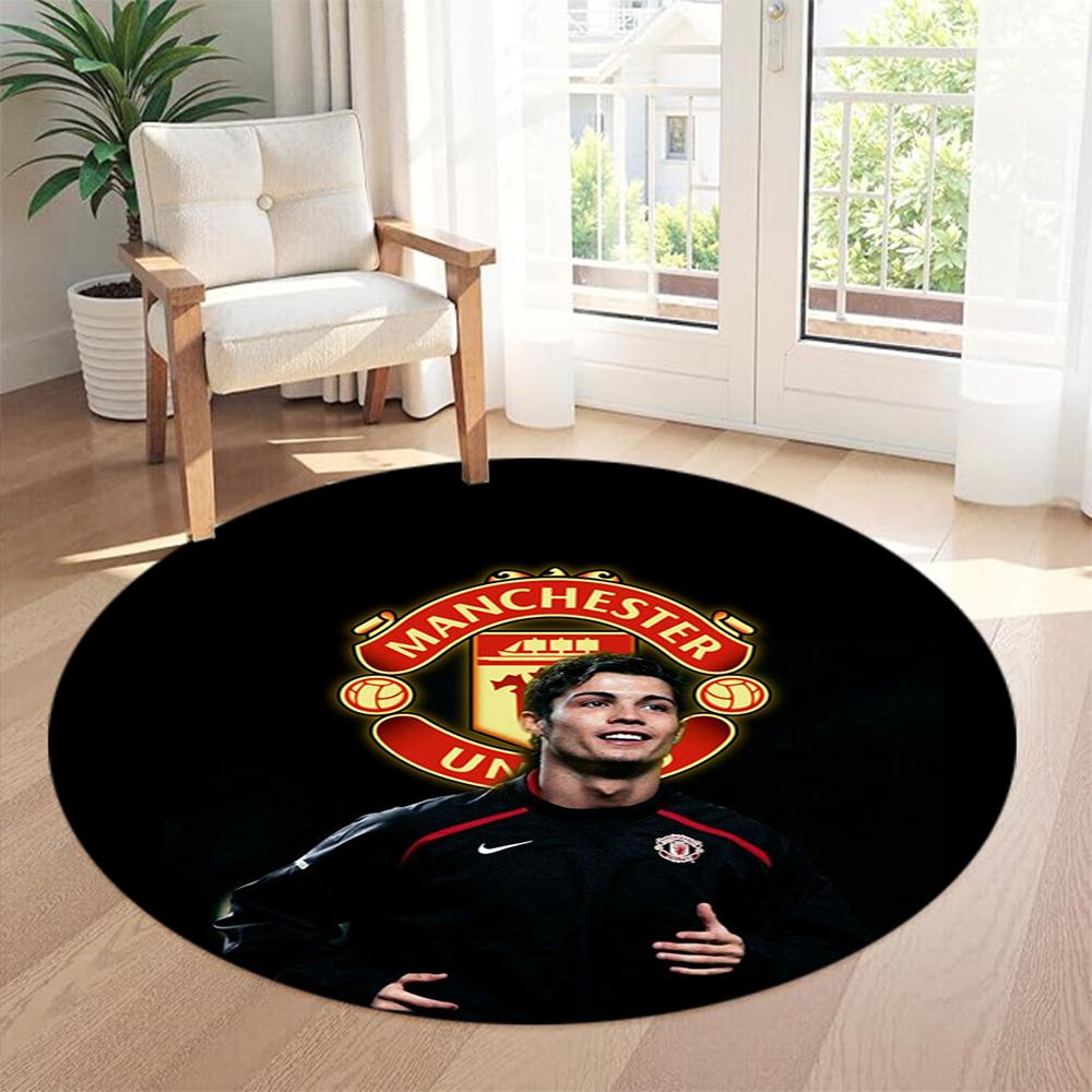 Cristiano Ronaldo Round Area Rug Perfect for Entryway Foyer Living Rooms Decorate room Antislip Round Carpet Office home decor