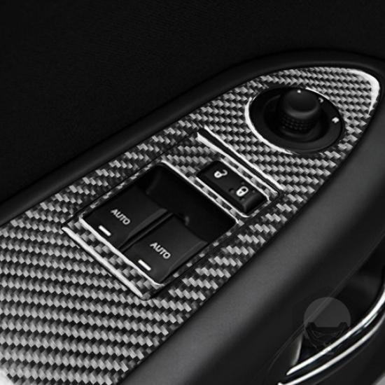 For Dodge Challenger 2008-2014 Carbon Fiber Interior Window Control Cover Trim