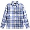 Wade Series Plaid Single-Breasted Collar Fleece Warm Loose Jacket Men Jacket Blue AFDV095-2