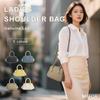MFFOR Women's Genuine Leather 2-Way Shoulder Bag, Compact, Lightweight, Casual, Cute, Simple, and Stylish (Black)