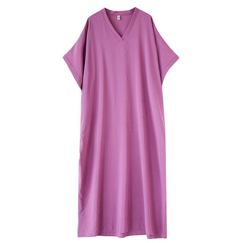 Short Sleeve Plus Size Cotton Vintage New In Dresses for Women Casual Loose Maxi Long Summer Dress