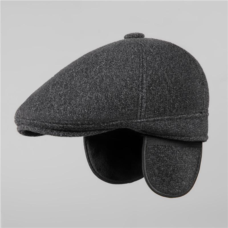 Hat Men's Winter Ear Protection Cap Grandpa Fleece Autumn and Winter Old Warm