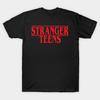 Men Black Print T-shirt Stranger Teens No-Cut Transfer Paper Print Cotton Tshirt