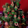 16Pcs Christmas Lollipop Ornaments Colorful Wood Candy Cane Hanging Decoration Peppermint Pendants For Xmas Tree