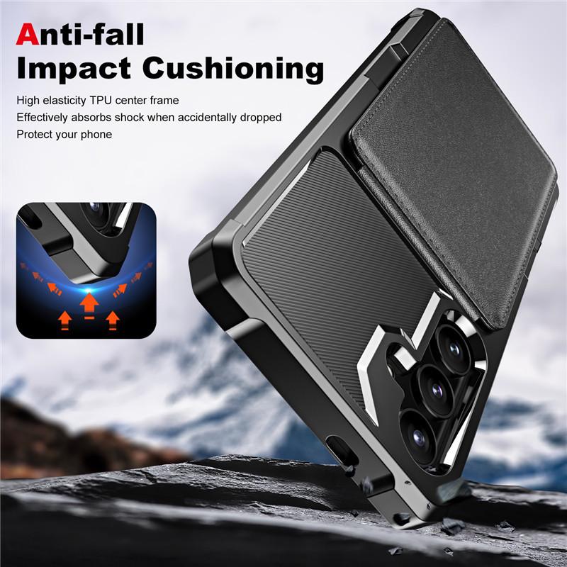 Samsung A05S Flip Card Holder Case: Anti-drop Wallet with Card Insert, Cross-border Compatible.