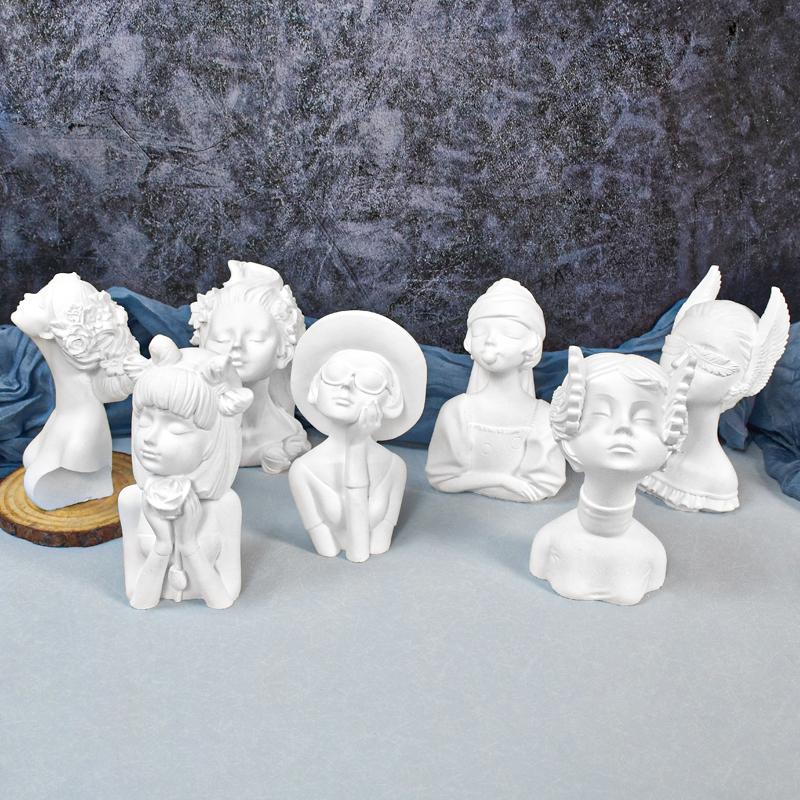 15cm Big Beautiful Goddess Lady Gypsum silicone mold Angel Girl Women Bust Statue Candle Silicone Mold Female Figures Resin mold
