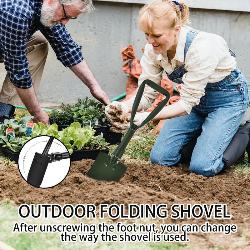 Pá Dobrável para Exterior Aço Durável Ferramenta Multifuncional para Camping Pá de Sobrevivência com Saco de Armazenamento para Aventuras ao Ar Livre