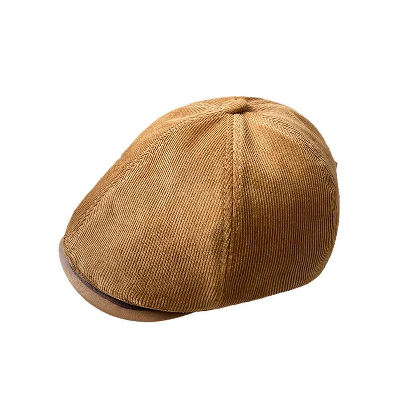 Women's Corduroy Newsboy Cap: Autumn/Winter British Retro Beret, Versatile Painter, Japanese Literary Duckbill Hat