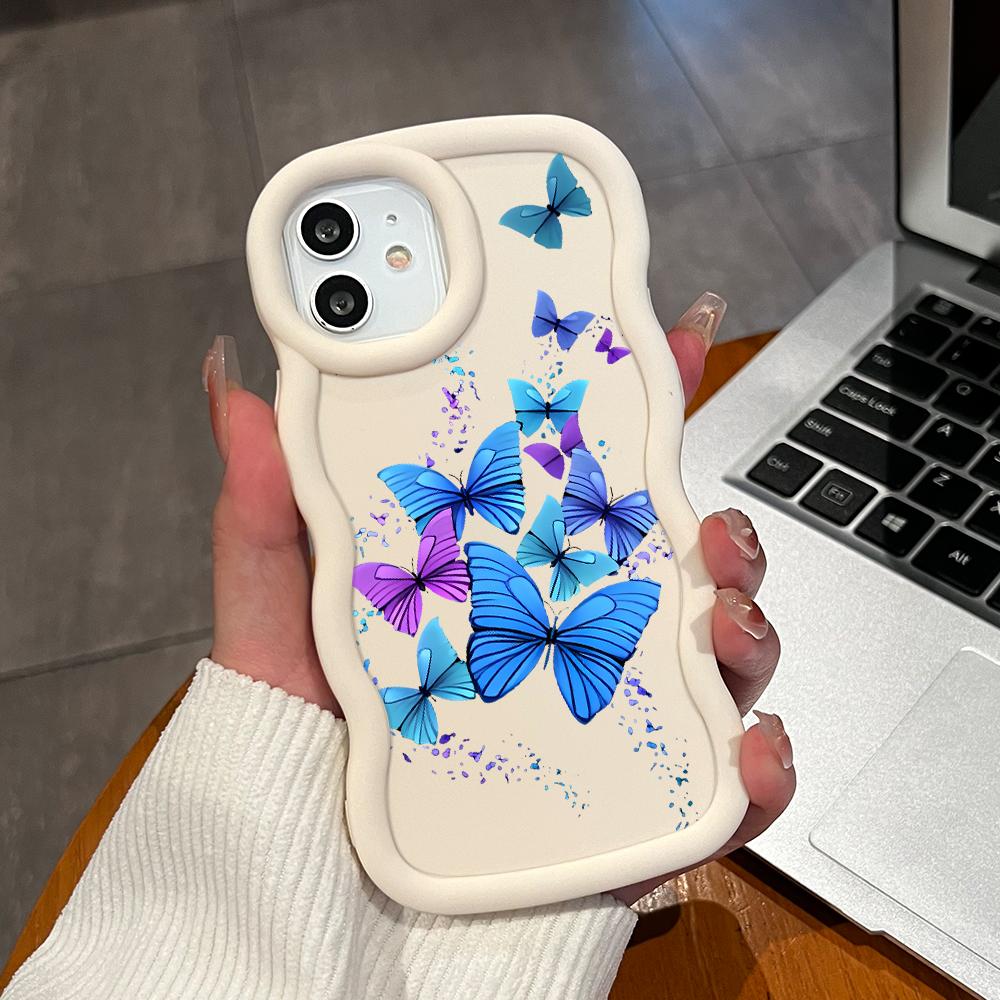 Gemaltes Muster Big Wave Edge Weiches Silikonmaterial Macaron-Telefongehäuse Stoßfestes Schutzgummigehäuse für iPhone Huawei Honor Infinix Tecno