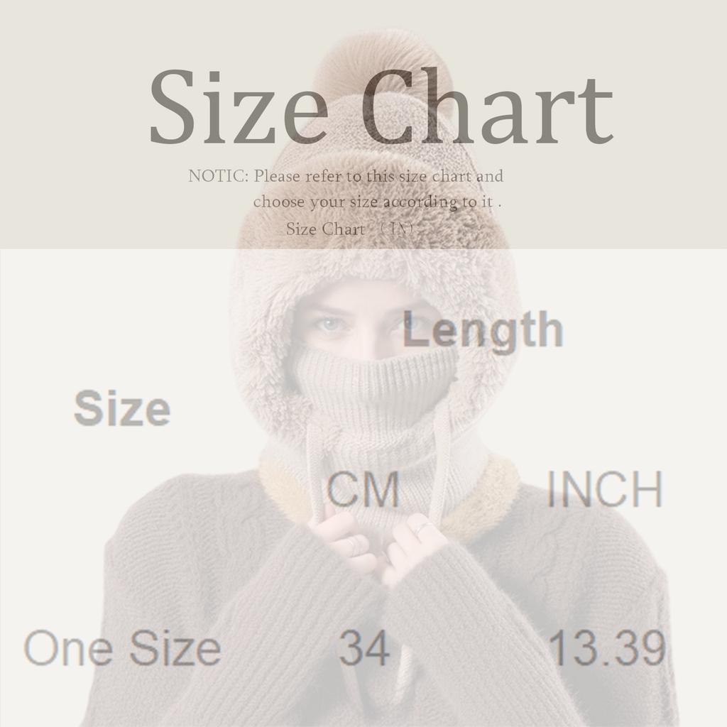 Winter Women's Woolen Ball Hat Solid Color Knitted Hat Fashion Scarf Face Mask One-piece Hat Lady Plush Warm Thick Hats