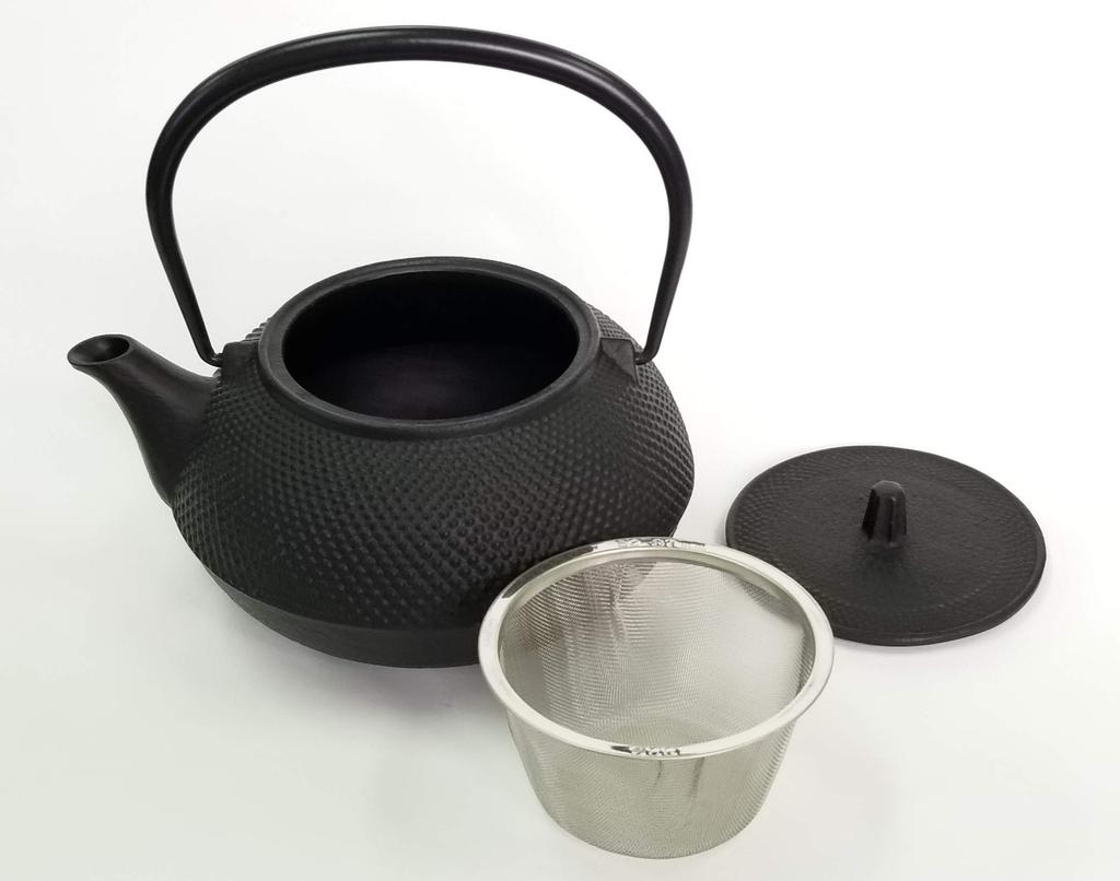 Iwachu Iron New Arare Black No Can be Used Over an Open Nanbu 11884 Teapot/Kettle 7-Type Finish, 0.8L, Enamel, Fire, Ironware,