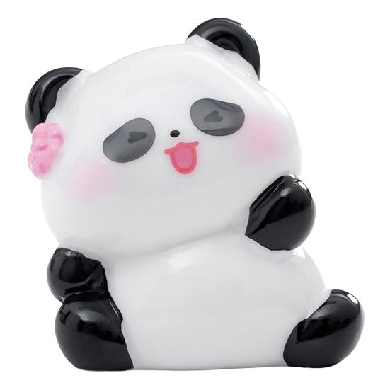 2 Stück Mini-Panda-Figuren Niedliche Harz-Panda-Statuen DIY Miniatur-Panda-Kuchenaufsätze für Feengarten Mikro-Moos-Landschaft Büro Heim Schreibtisch Dekoration