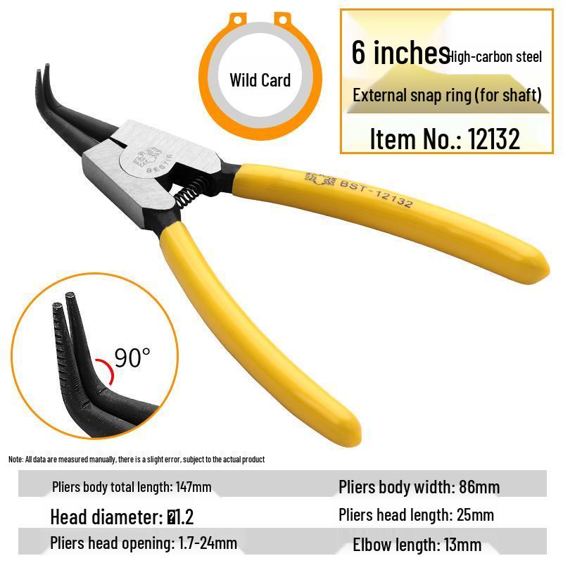 Eagle Ring Pliers Set: Internal/External, Straight/Bent, Dual-Purpose, Multi-Function Spring Retaining Pliers