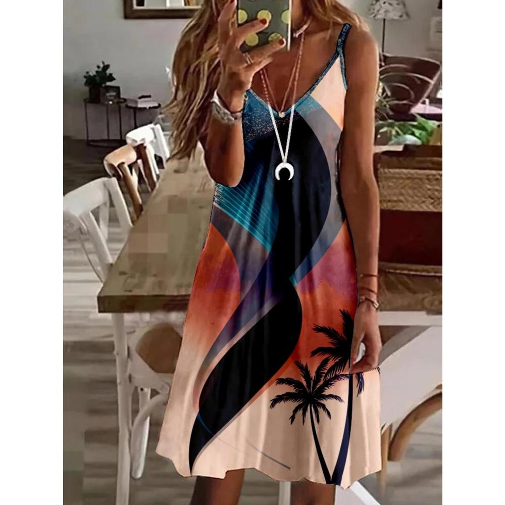 Robe débardeur élégante pour femme, nouvelle collection printemps-été avec imprimé
