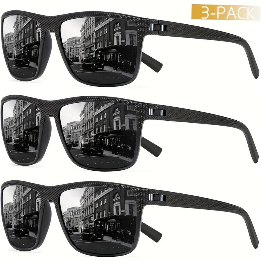3PCS Vintage Mens Sunglasses Men Outdoor Sports Windproof Sand Classic Driving Fishing Sun Glasses UV400 Protection