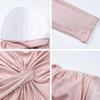 Women's Cocktail & Evening Dresses - Women Evening Dress Slim Fit Round Neck Back Zipper Pleated Knot Decor