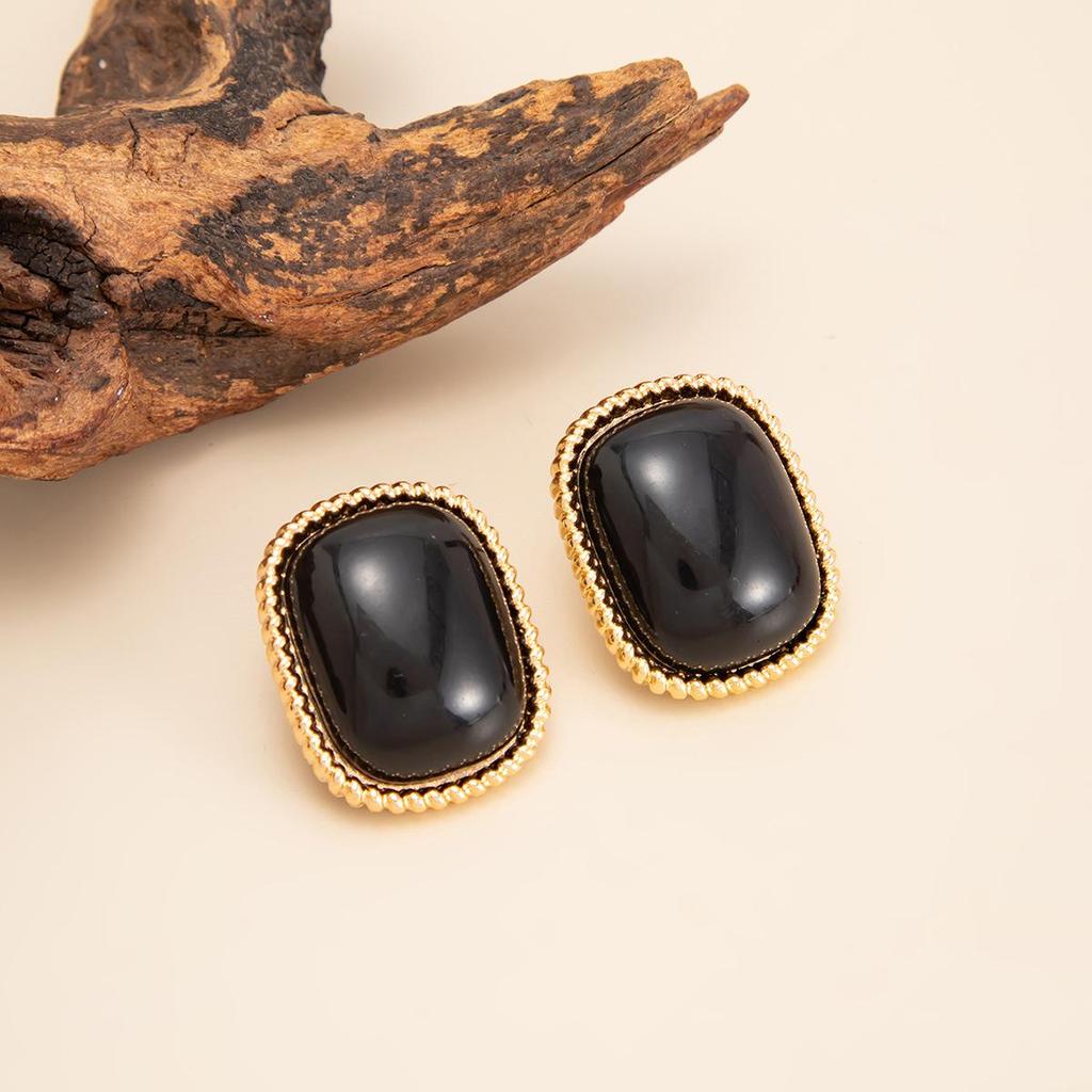 Retro Gradient Resin Geometric Earrings for Women, Luxurious Earrings, Fashionable Jewelry, Party Gifts, Daily Accessories