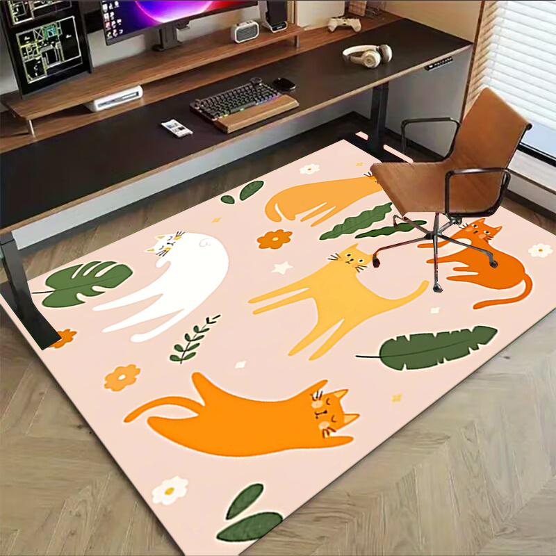 1pc Cats, Nature Area Rug Soft Flannel Floor Mat for Living Room, Bedroom and Carpet, Sofa Coffee Table Floor Mat, Decorative Rug q45