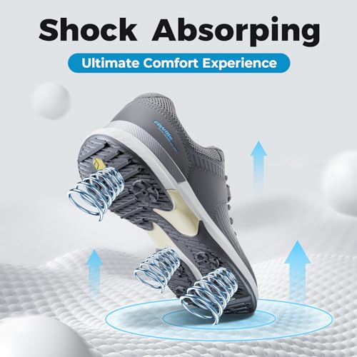 FitVille Men's Wide Golf Shoes, 2E/4E, Spikes, Lightweight, Water-Repellent, High-Instep, Perfect for Beginners and Practice, Plus Sizes Available