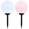 Day and Night - Day and Night Spherical Outdoor Solar Lamps 2 Pcs RGB LED 30 Cm