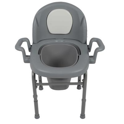 Scaun de toaletă reglabil pe înălțime, cu structură din țeavă de oțel, antiderapant, anti-răsturnare