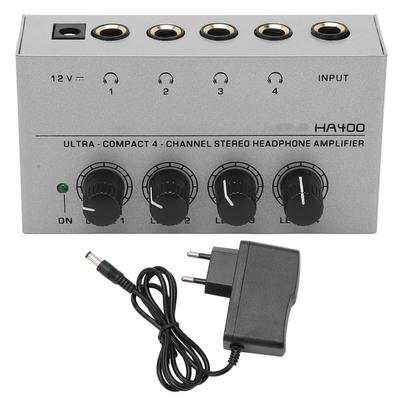 4-Kanal Kopfhörerverstärker Stereo Kopfhörer Splitter mit Netzteil