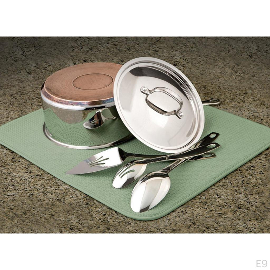 Reversible Microfiber Dish Drying Mat Set Sponge Absorbent