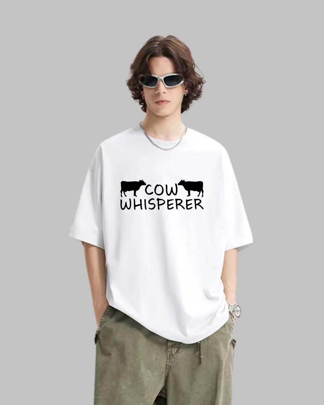 Cow Whisperer T-Shirt Funny Dairy Farmer Cattle Lovers Western Gift Unisex Tee M