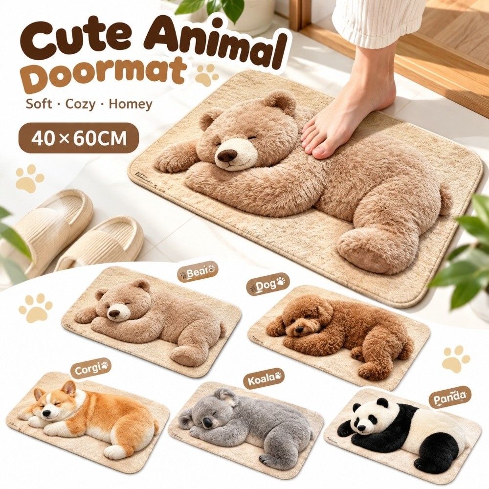 Skin-Friendly Bedroom Floor Mat Faux Cashmere Faux Cashmere Rug Cute Animal Area Rug Balcony