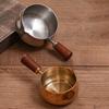 Stainless Steel Pouring Cups With Wooden Handle Stackable Dip Saucers For Heating Butter And Preparing Coffee