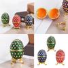 Ornament Elegant Ouă de Paște din Email Cutie de Bijuterii Handmade cu Cristale și Bijuterii cu Capac cu Balamale Accesorii pentru Decorarea Casei